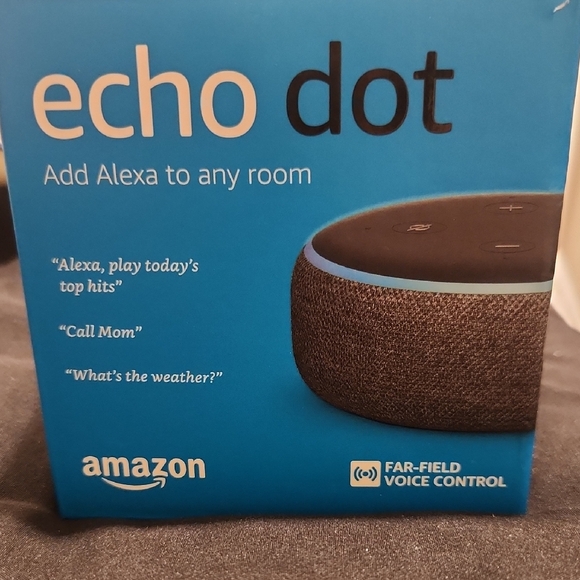 Amazon Echo Dot in Blue and Black - Picture 1 of 6